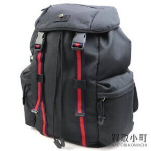 Gucci Techno Canvas Backpack Black Web Metal Cat Head